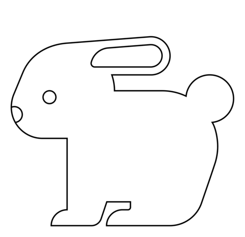 Rabbit Emoji Coloring Page